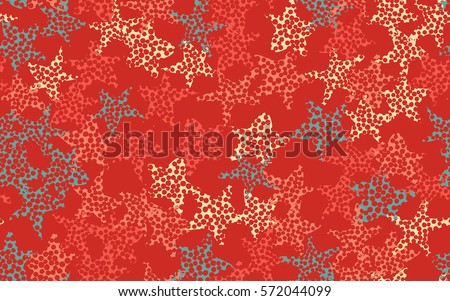 Seamless pattern. Careless drawing. Holey stars. Colorful chaos. Fashion camouflage.