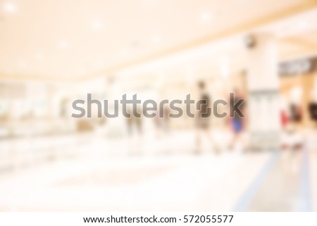 Abstract blur many people shopping in department store, Shopping mall defocused photo for banner template or backdrop, urban lifestyle concept