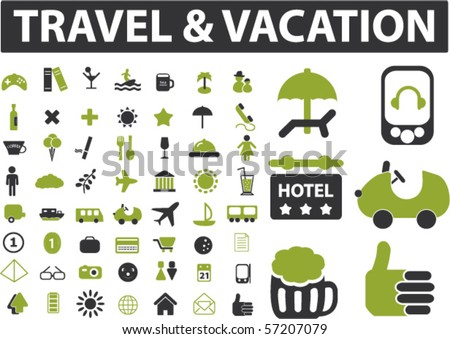 professional travel & vacation signs. vector
