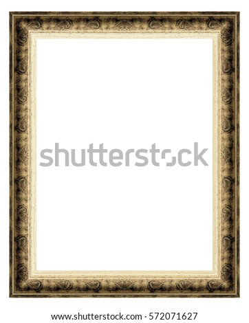 Wooden vintage frame isolated on white background -Clipping Path