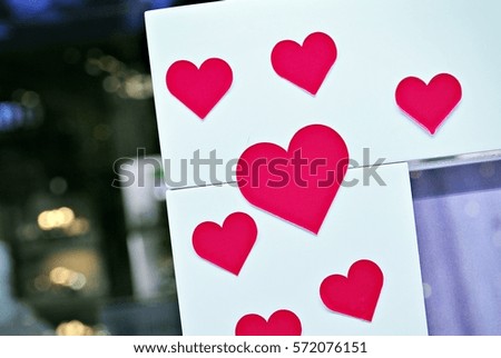 Fragment of an empty frame with Valentine's symbol.
