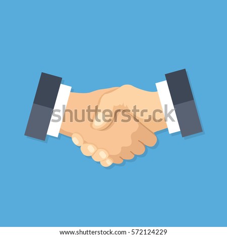 Handshake icon. Shake hands, agreement, good deal, partnership concepts. Premium quality. Modern flat design graphic elements. Vector illustration. Royalty-Free Stock Photo #572124229
