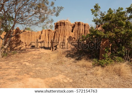 Lalu Park in Sakaeo province, Thailand,asia : Soil erosion, water is a trace.