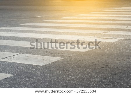 Nobody on Crosswalk on the street, Close-up crosswalk