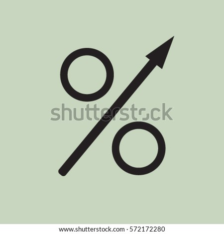 Percent up icon, increasing percentage vector illustration Royalty-Free Stock Photo #572172280