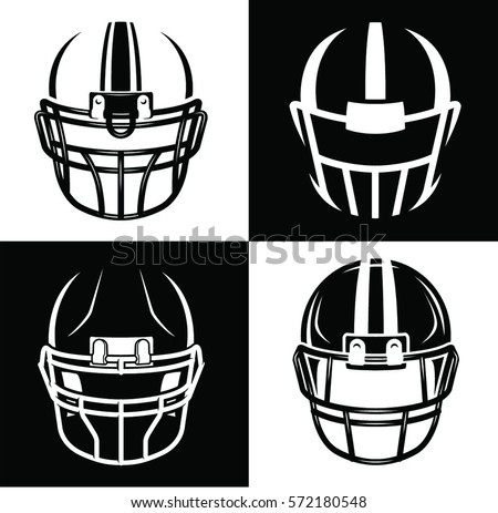 Football helmet sport icon set