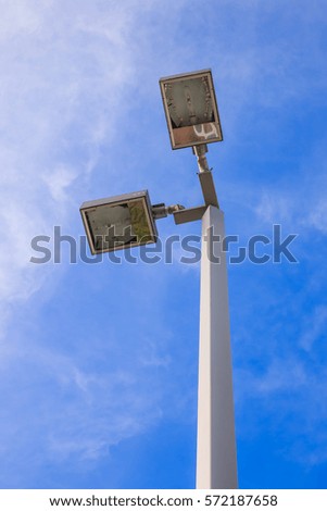 lamp street on blue sky