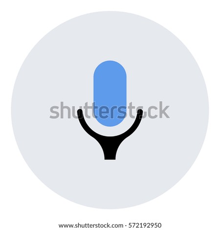 Microphone_record icon - Flat design, glyph style icon - Colored enclosed in a circle