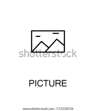 Picture icon. Single high quality outline symbol for web design or mobile app. Thin line sign for design logo. Black outline pictogram on white background