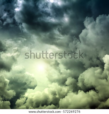 Toned Photo of Flash in the Dark and Dramatic Storm Clouds