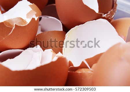 
Egg shell texture. brown eggs as background. Egg shells photography in studio. Brown broken eggs pattern.