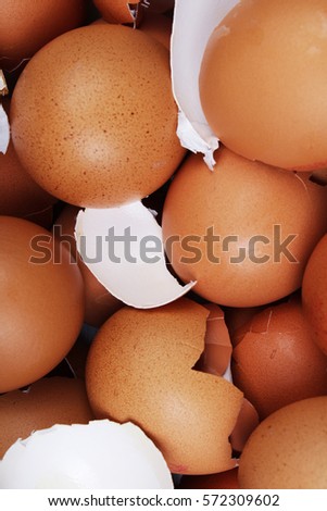 
Egg shell texture. brown eggs as background. Egg shells photography in studio. Brown broken eggs pattern.