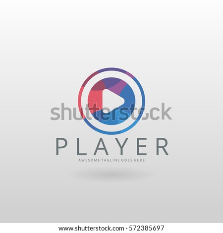 Player logo. Multicolored player logo template.