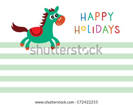 cute horse happy holidays greeting