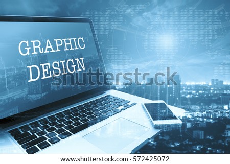 GRAPHIC DESIGN : Grey computer monitor screen. Digital Business and Technology Concept.