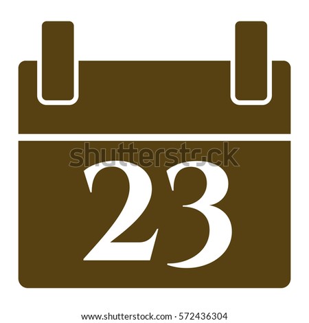 Vector Illustration of Calendar Having Numbers Icon in Brown
