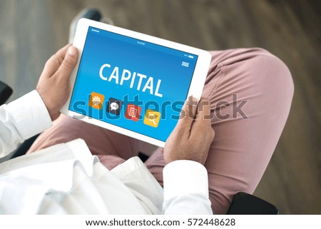 CAPITAL CONCEPT ON TABLET PC SCREEN