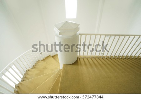 Spiral staircase with windows