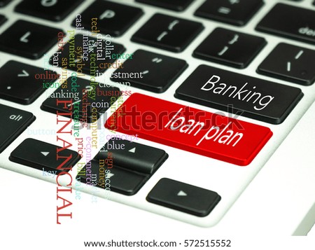 Banking concept on keyboard button.