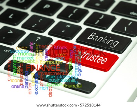 Banking concept on keyboard button.