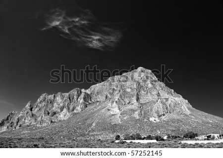 Black and white picture of the Mount Erice.