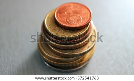    Euro money/Detail of coins                            