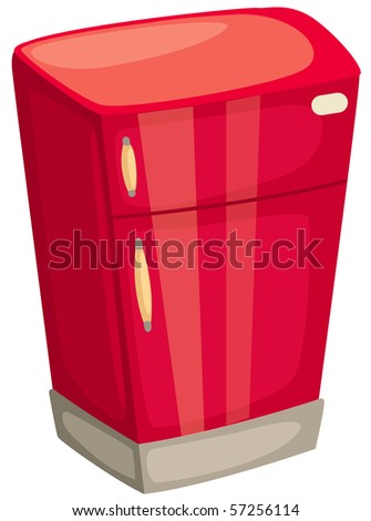 illustration of isolated refrigerator on white background
