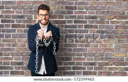 young man with a chain