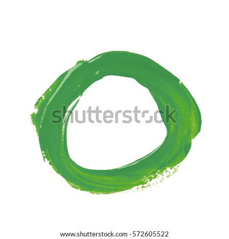 Round circle frame as a design element, made with a paint stroke, composition isolated over the white background