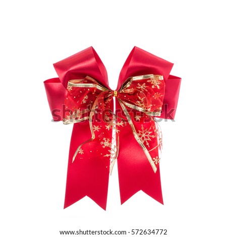 Ribbon for gift box or decoration. Studio shot isolated on white background