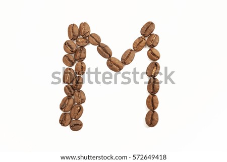 Latin alphabet from coffee