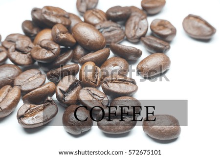concept of coffee beans as background and the words written above.
