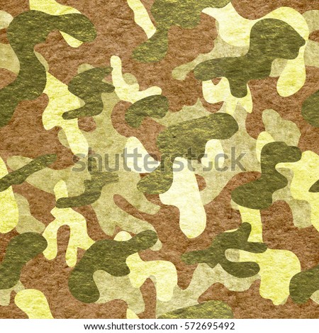 Watercolor camouflage, sand style, hand drawn illustration for fatherland defender day or army design. Seamless pattern.