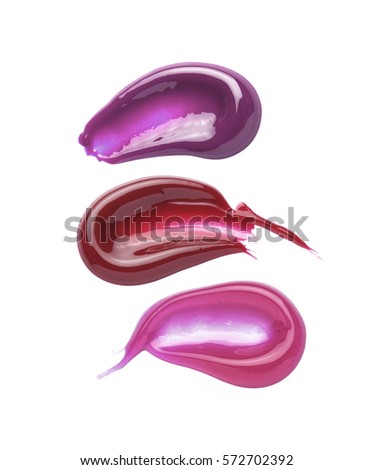 Lipstick smears isolated on white