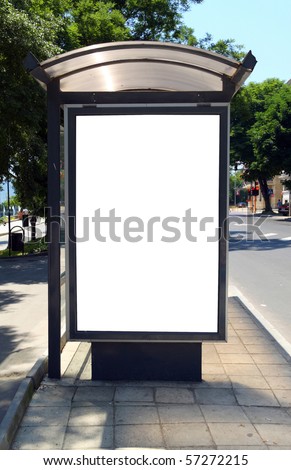 This is for advertisers to place ad copy samples on a bus shelter Royalty-Free Stock Photo #57272215