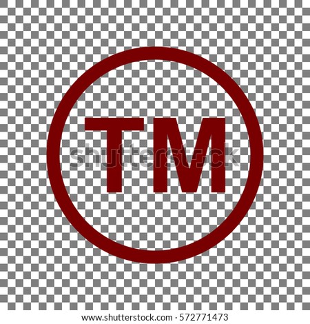 Trade mark sign. Maroon icon on transparent background.