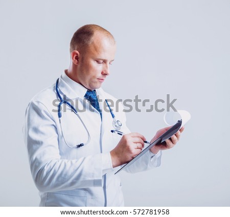 Doctor on white background. Nursing staff