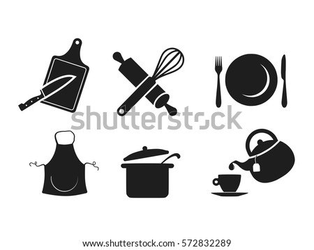 Kitchen icon set vector Royalty-Free Stock Photo #572832289