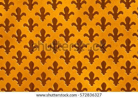 Fleur De Lis/Lys Antique Background,Worn Gold Speckled Cut Outs