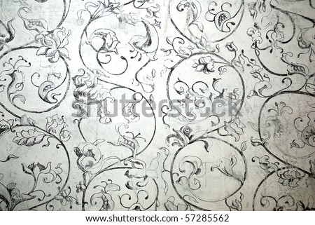 seamless old vintage fresco flower pattern