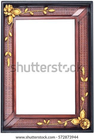 Vintage picture frame isolate on white