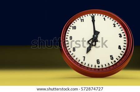 big clock deadline rush time seven o'clock 3D illustration