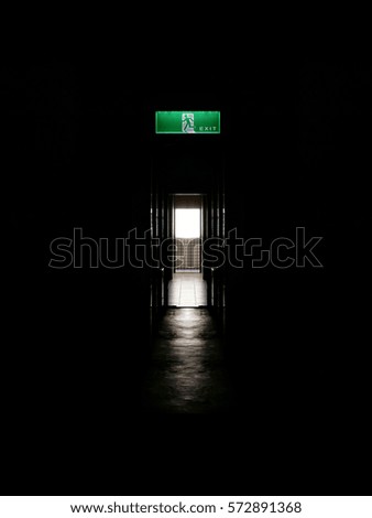 Exit isolated on black background