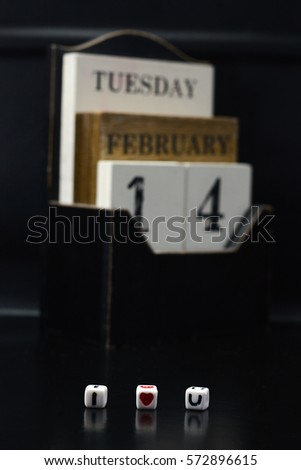 A calendar for Valentines day