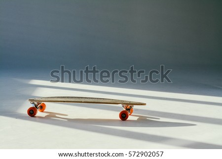 Longboard on white background