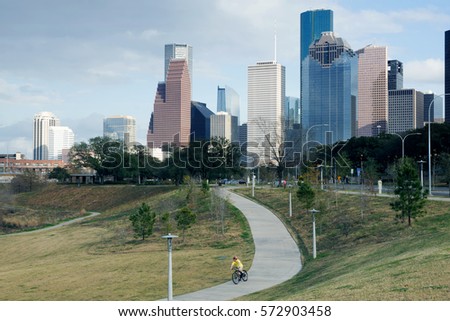 Center Houston, Downtown in the evening. Texas, United States