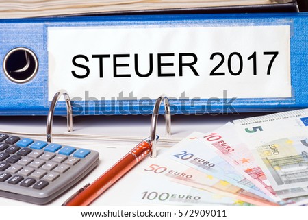 file folder with the german word tax 2017