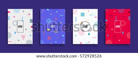 Covers with minimal design. Cool geometric backgrounds for your design. Applicable for Banners, Placards, Posters, Flyers etc. Eps10 vector template. Royalty-Free Stock Photo #572928526