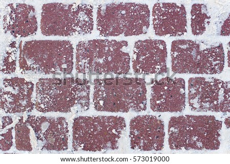 Old red pavers for for background and texture