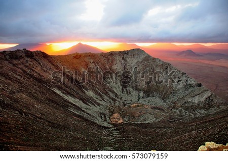 dawn on a volcano